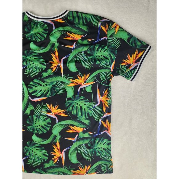 Y2K Rocawear Mens Tropical Floral All Over Print Size Large Vintage Green - Picture 9 of 12